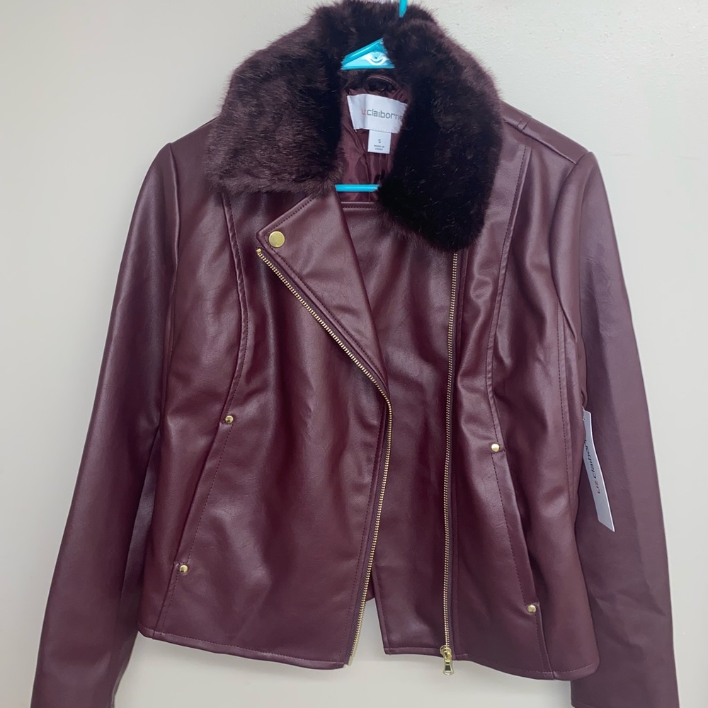 Purple Faux Leather Jacket